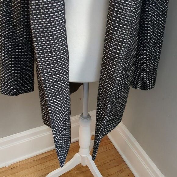 Halogen Knit Topper Jacket Open Front Tailored Black Dot Black Size Small - Picture 8 of 13